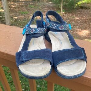 Clarks blue leather sandals